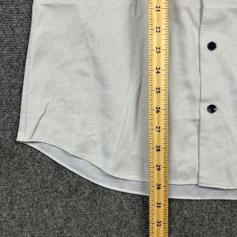 Charles Tyrwhitt Dress Shirt Mens 16/34 Blue Non-Iron Slim Fit Micro Diamond - Picture 10 of 12